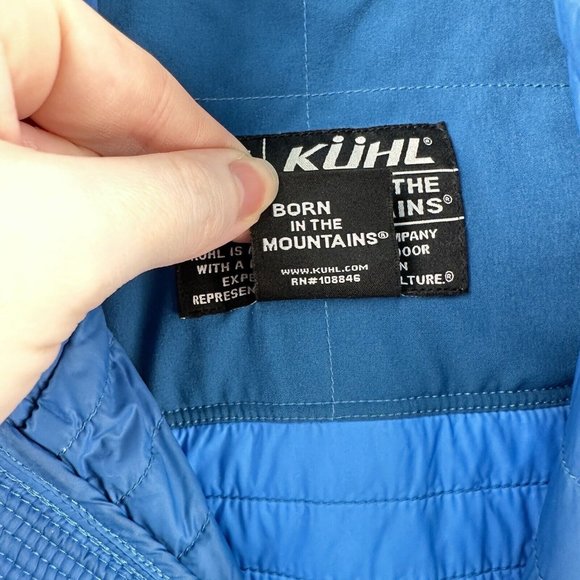 Kuhl Jacket Mens M Projekt Firefly Puffer Hybrid Full Zip Quilted Blue - Picture 10 of 14